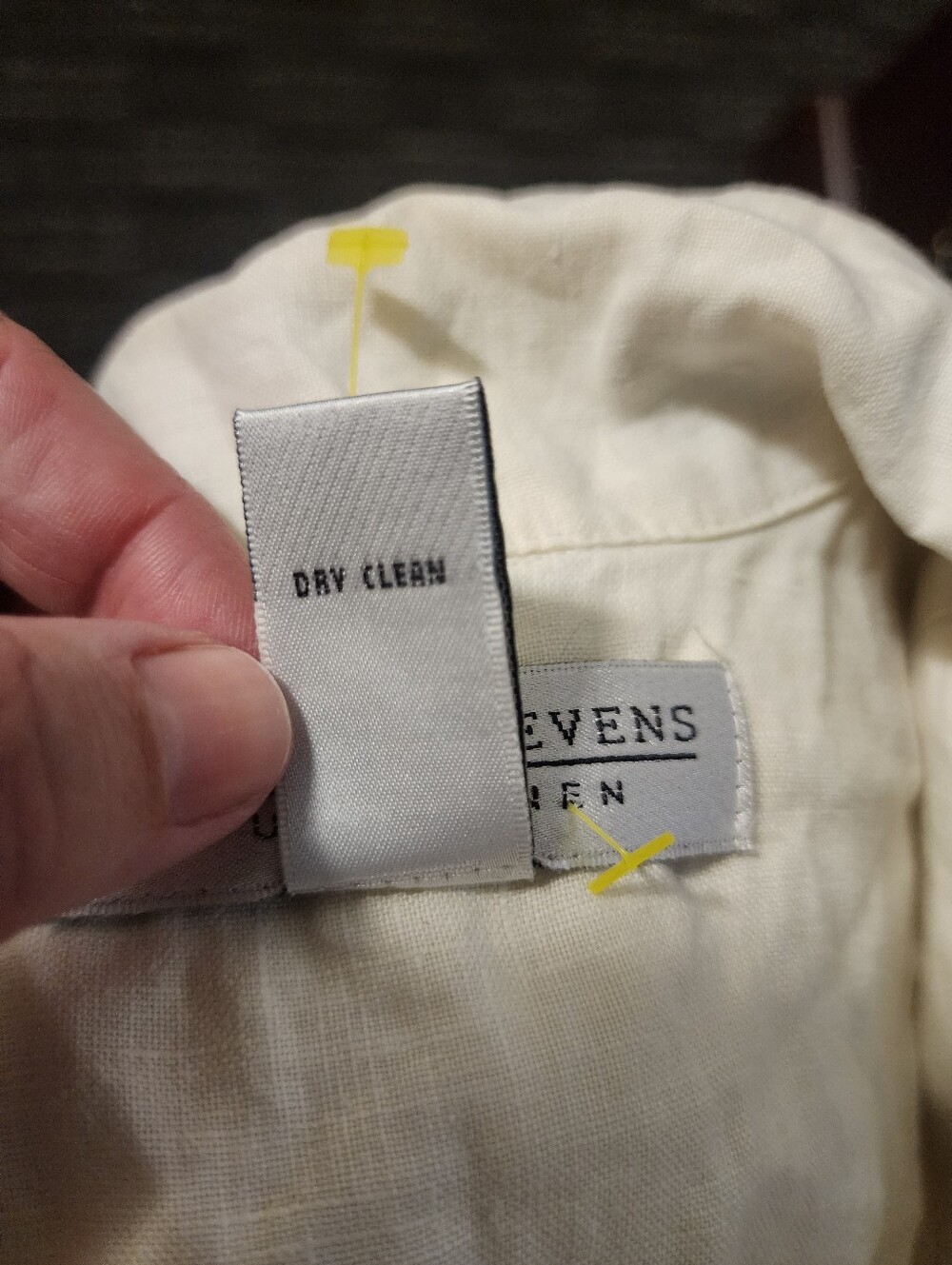 Vintage Valerie Stephens Pure Linen Button Front Dress Cream Embroidered Size 10 - Picture 8 of 8
